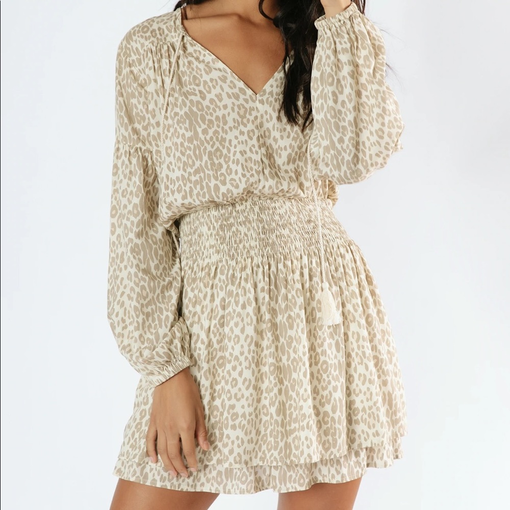 Beige leopard dress